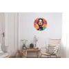 Portret - Vrouw - Abstract - Bloemen Wandcirkel aluminium klein -woonkamer