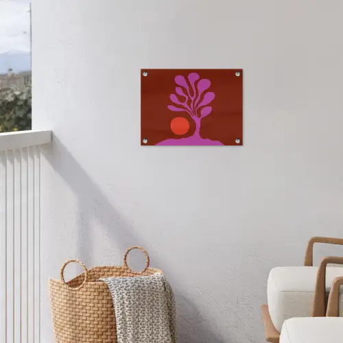 Boom - Paars - Cirkel - Vloeiend tuinposter los doek klein -sfeer8