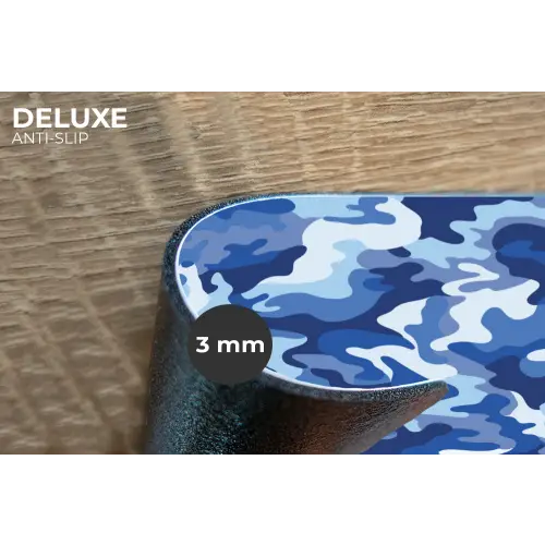 Blauw - Camouflage - Golvend Placemat vinyl groot 368 -closeup