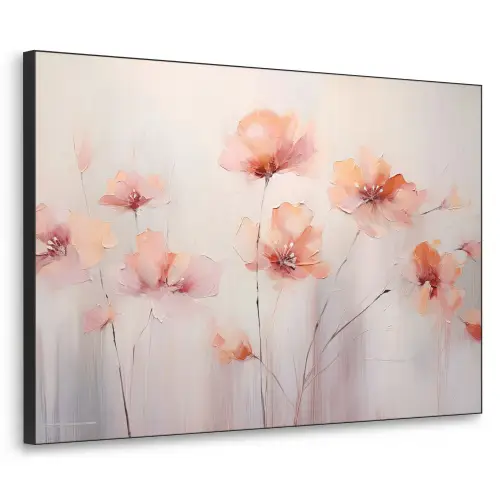 Klaproos - Bloemen - Kunst - Abstract - Watercolor Textielframe zwart klein -3d