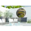 Doorkijk - Toscane - Uitzicht - Landschap - Zomer Wandcirkel tuinposter met ringen klein -buiten2