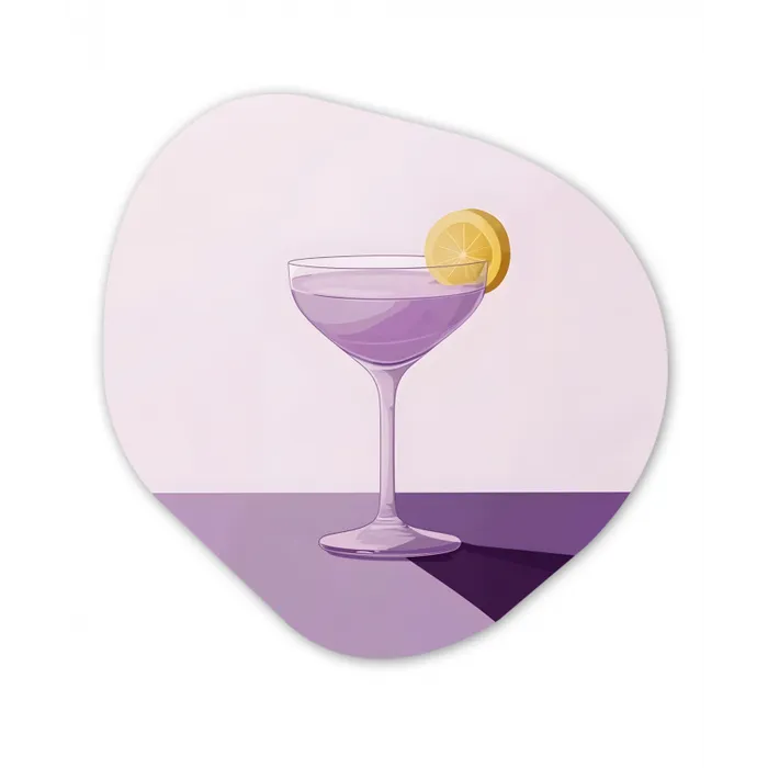 Cocktail - Paars - Minimalistisch - Citroen Wandcirkel Organisch Forex 3mm klein -3d