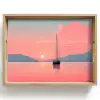 Zeilboot - Roze zee - Zonsondergang - Bergen Dienblad Rechthoek middel -z3d_shopping