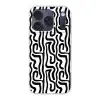 Modern - Lijnen - Zwart Telefoonhoesje iPhone 17 Pro klein 878 -3d