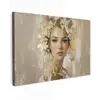 Gezicht - Vrouw - Bladeren - Goud canvas 2cm klein -z3d