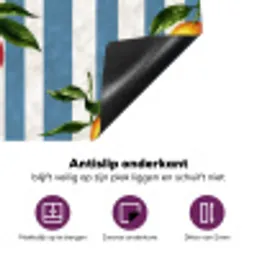 Strepen - Citroen - Blauw Inductie beschermer vinyl 3mm klein 276 -zzzzzzz-cc-onderkant