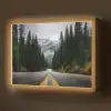 Sparrenbos - Weg - Bergen - Sneeuw Light Box met batterij (Wandlamp) middel -z3d_website