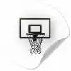 Basketbalbord - Minimalistisch - Zwart Wandcirkel behangsticker klein -3d