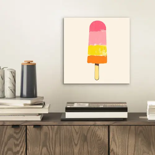 Waterijsje - Retro - Stokje - Roze aluminium wit klein -sfeer1