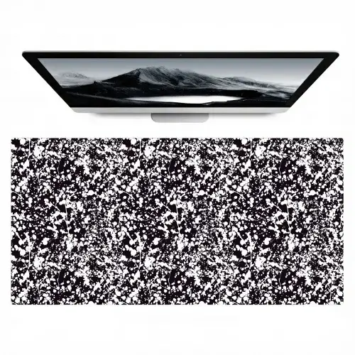 Spat - Stippen - Zwart - Wit Muismat XXL klein 681 -zzz3d