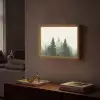 Sparren - Bomen - Groen - Beige Light Box met batterij (Wandlamp) middel -sfeer1
