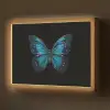 Vlinder - Blauw - Contrast Light Box met batterij (Wandlamp) middel -z3d_website