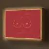 Big titties small heart - Rood - Hart Light Box met batterij (Wandlamp) middel -z3d_website