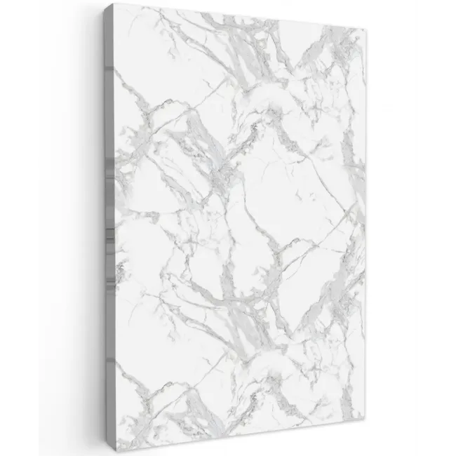 Marmer - Zuiver - Grijs - Aders Tuinposter op houten frame 2 cm dik klein 841 -3d