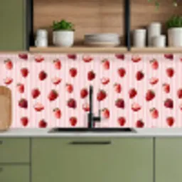 Strepen - Aardbei - Roze keuken achterwand 2 middel 871 -sfeer3
