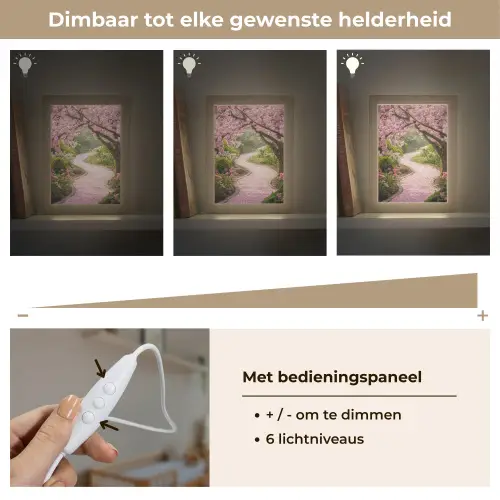 Kersenbloesem - Natuur - Sakura - Pad - Japanse tuin Light Box met kabel (Wandlamp) klein -USP_dimbaarNL