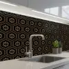 Bloemen - Goud - Hexagon keuken achterwand 2 middel 871 -3d_schuin