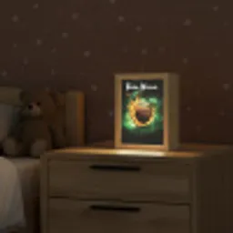 Basketbal - Vuur - Vlammen - Groen Light Box met kabel (Kinderlampje) klein -sfeer1_kind