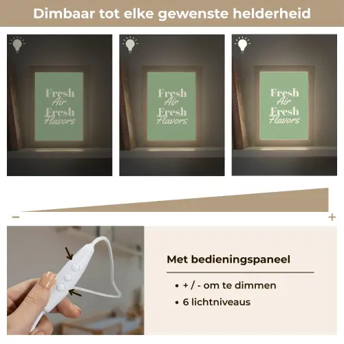 Tekst - Groen - Sierlijk - Letters Light Box met kabel (Wandlamp) klein -USP_dimbaarNL