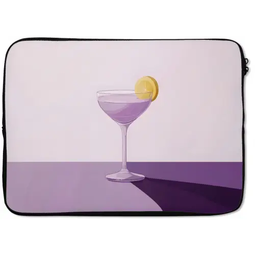 Cocktail - Paars - Minimalistisch - Citroen laptophoes neopreen klein -zkaufland3dotto