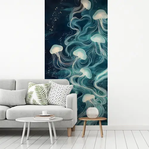 Kwallen - Zee - Wit - Golven fotobehang vinyl groot -woonkamer