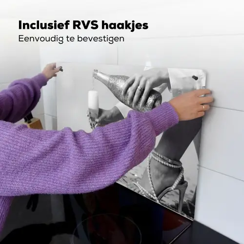 Feestelijk - Champagne - Discobal Inductie beschemer met haakjes klein -ky-ophangen-nl