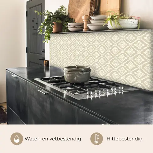 Floraal - Ornament - Beige keuken achterwand 2 middel 871 -usp_NL
