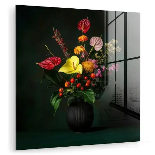 Bloemen - Vaas - Zwart plexiglas 5mm klein -zzzproduct_nieuw