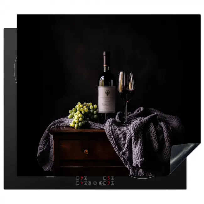 Druiven - Wijn - Rood - Tafel Inductie beschermer vinyl 3mm middel -3d