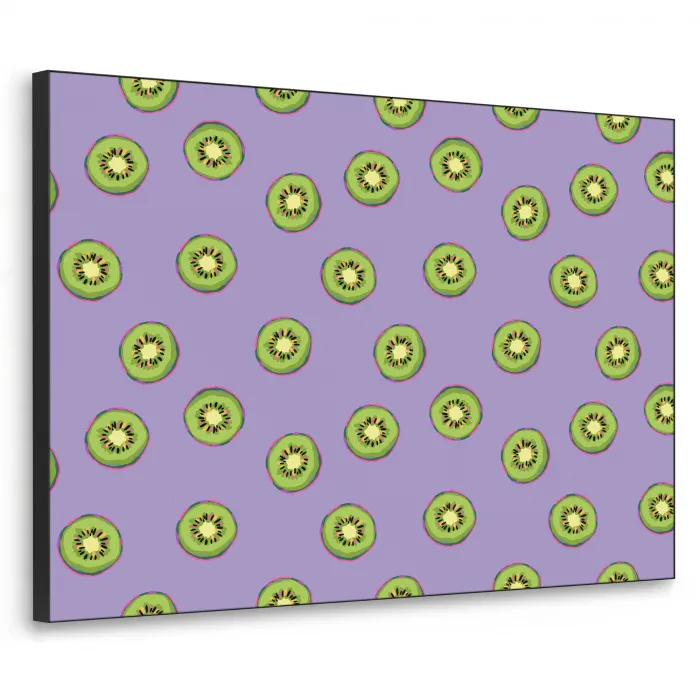 Kiwi - Patroon - Paars Textielframe zwart klein 947 -3d