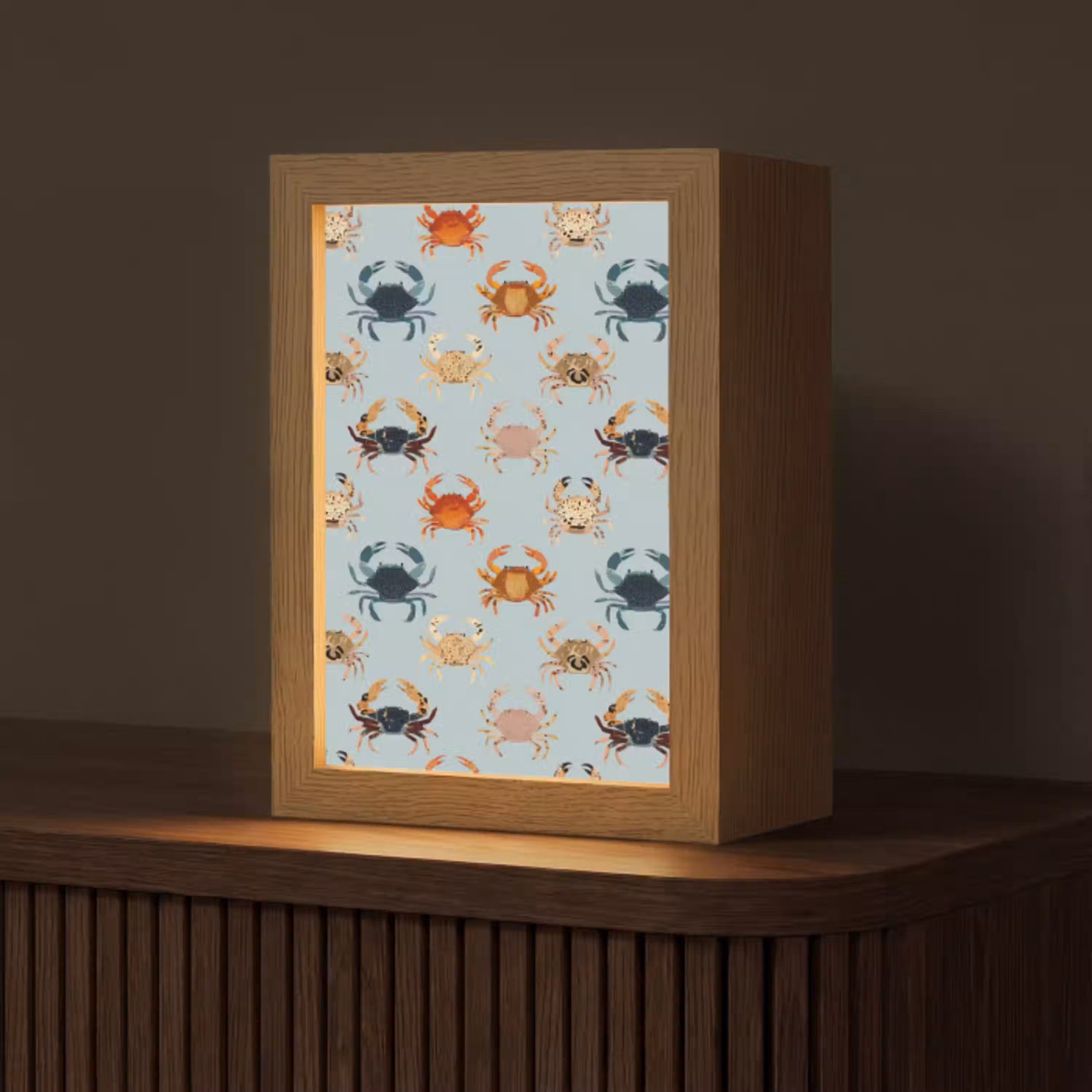 Krabben - Speels - Kleurrijk Light Box met kabel (Tafellamp) klein 925 -z3d_website