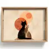 Katten - Zwart - Abstract - Cirkels Dienblad Rechthoek middel -z3d_shopping