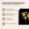Wereldkaart - Verf - Kleurrijk - Graffiti - Wereld Inductie beschermer vinyl 3mm middel -tsfeer2_DE