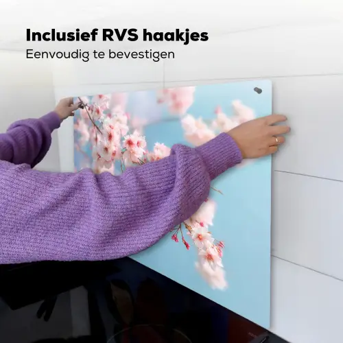 Takken - Bloesems - Roze Inductie beschemer met haakjes middel -ky-ophangen-nl