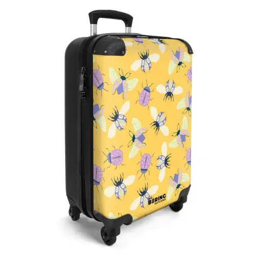 Summer memories - Vrolijk insectenpatroon op geel NBS - Handbagage koffer - Kinderen Unisex middel -productfoto_3d