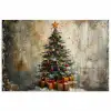 Kerstboom - Vintage - Kerst - Cadeau poster papier klein -3d