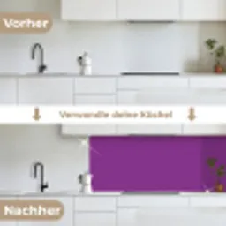 Paars - Kleuren - Effen keuken achterwand 2 middel 871 -voor-na_DE