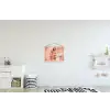 Roze - Retro - Vrouw textielposter latten blank klein -kinderkamer