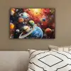 Planeten - Heelal - Neon - Ruimte canvas 2cm klein -sfeer3
