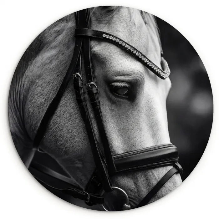 Paard - Schimmel - Portret Wandcirkel kunststof plaat 5mm dik klein -3d