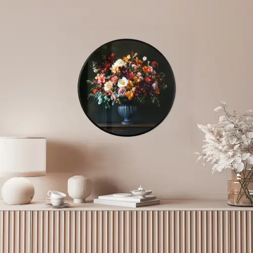 Groot - Bloemen - Vaas - Boeket Fotolijst rond zonder passe partout klein -sfeer3