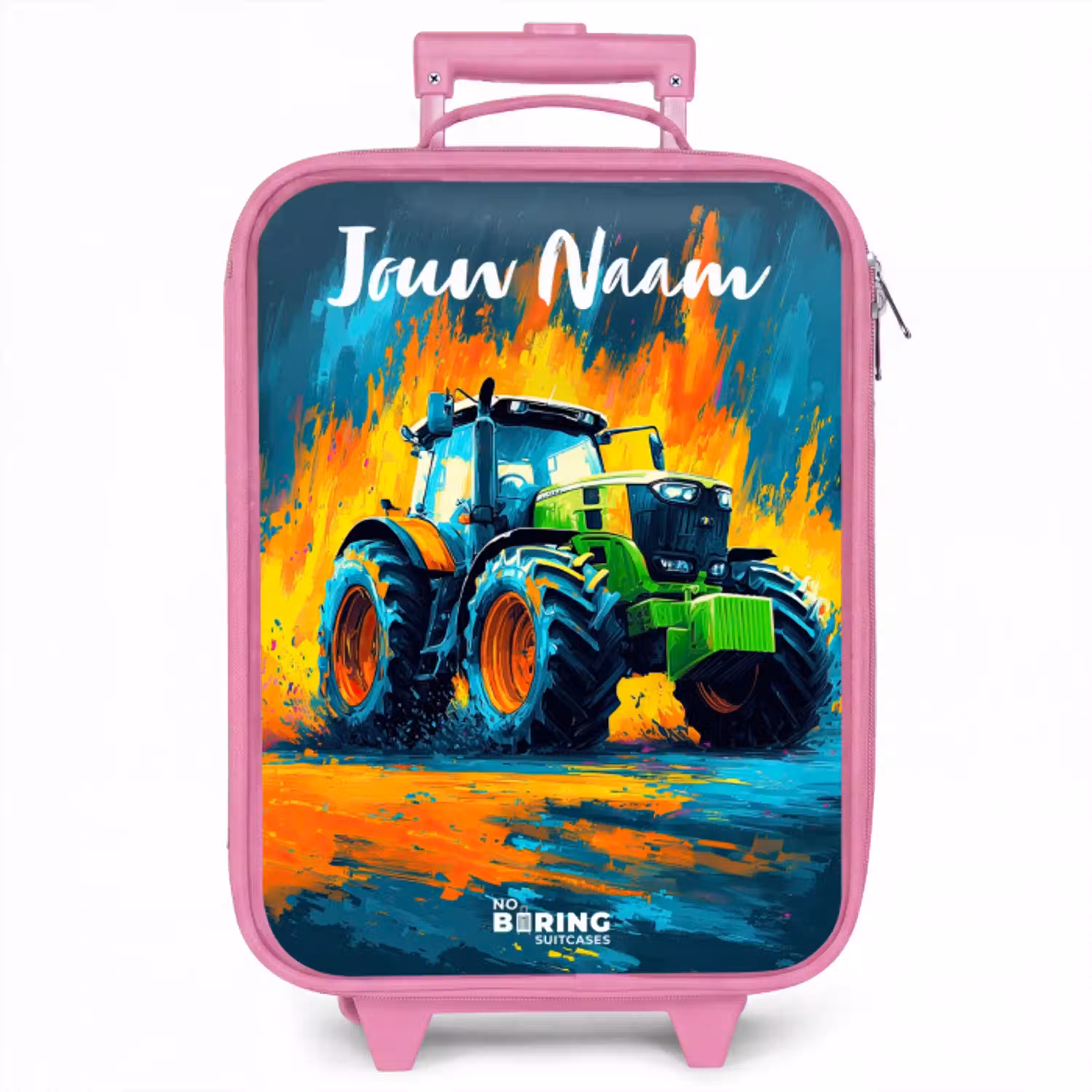Abstract - Tractor - Groen Kinderkoffer - Roze klein -zzz_website3d