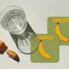 Banaan - Minimalistisch - Geel onderzetter kurk middel -sfeer4