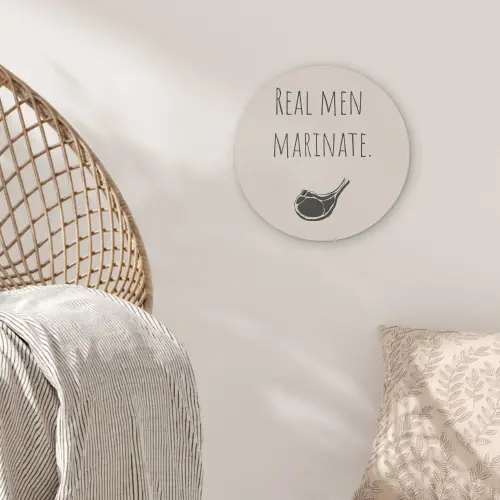 Vlees - Minimalistisch - Beige - Quote Akoestische PET Vilt - Rond klein -sfeer4