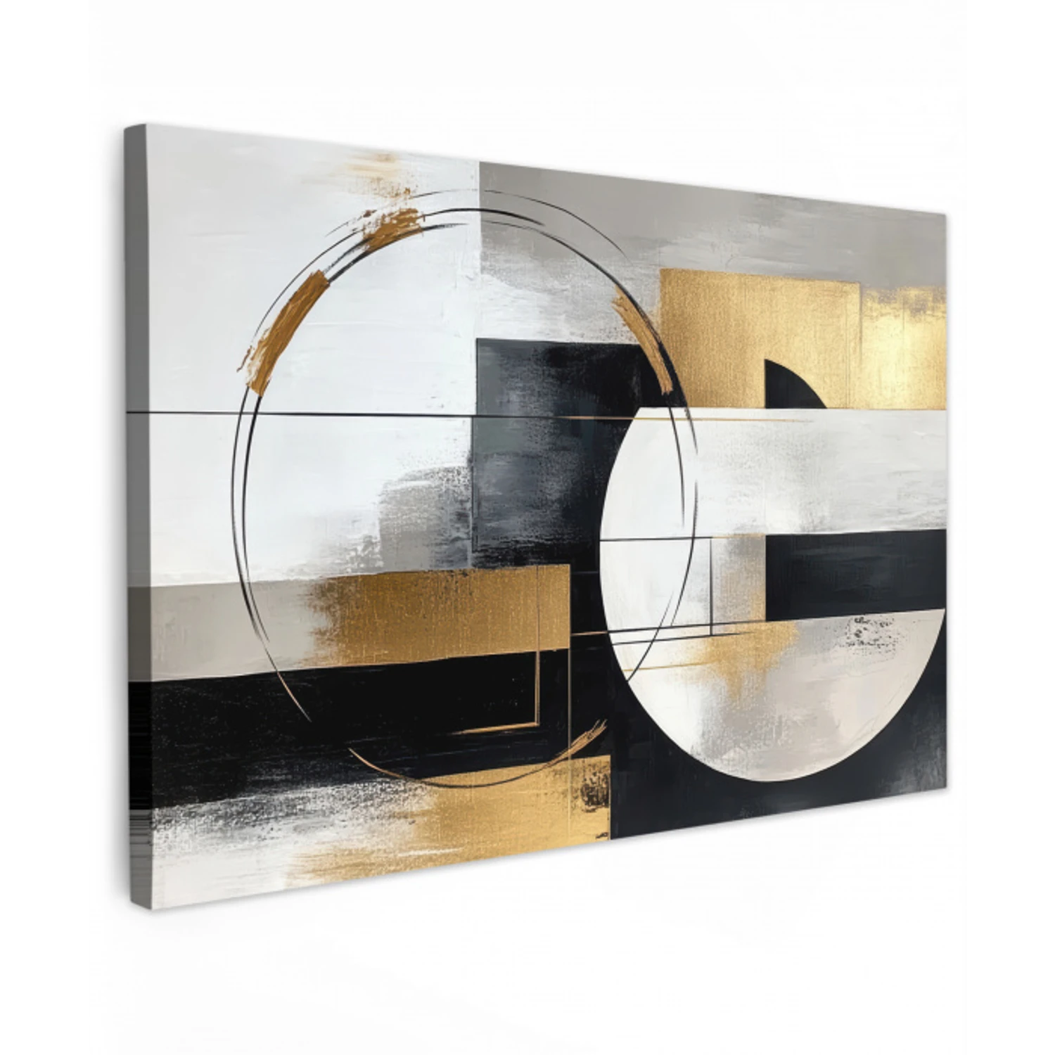 Abstract - Goud - Zilver - Vormen - Aesthetic canvas 2cm klein -z3d