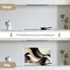 Abstract - Golven - Zwart - Verweerd keuken achterwand spatscherm klein -voor_na_NL