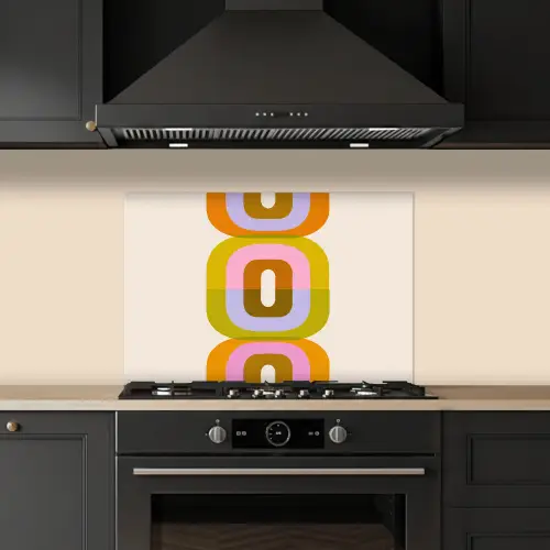 Stapel - Vormen - Geblokt - Oranje keuken achterwand spatscherm klein -sfeer1