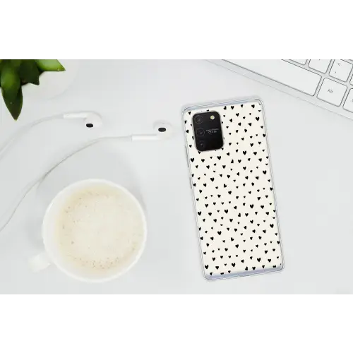 Valentijn - Harten - Zwart - Wit Telefoonhoesje Samsung Galaxy S10 Lite klein 364 -oordopS10Lite