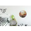 Bloemen - Kunst - Natuur - Olieverf Wandcirkel aluminium klein -kinderkamer