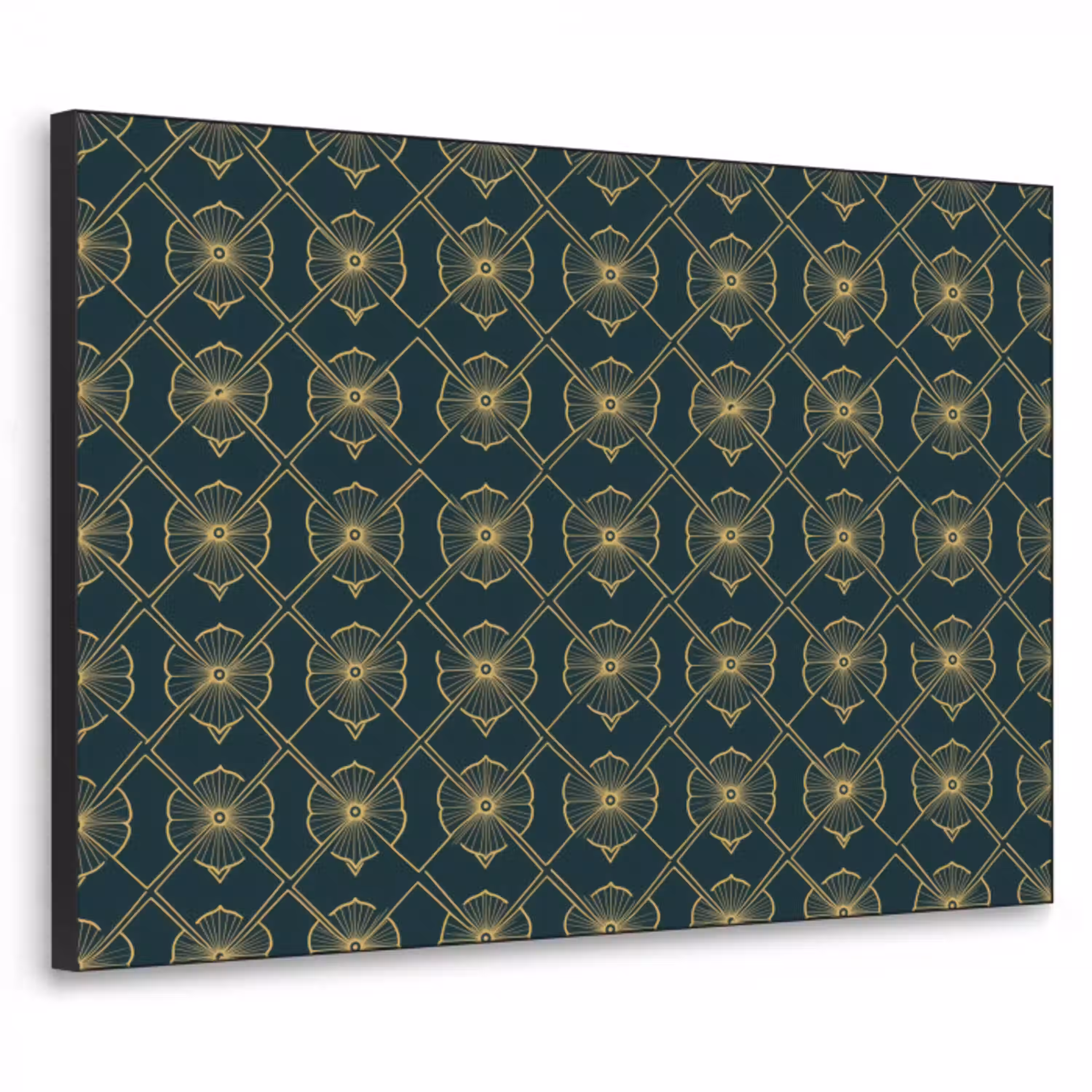 Geometrisch - Elegant - Groen Textielframe zwart klein 947 -3d